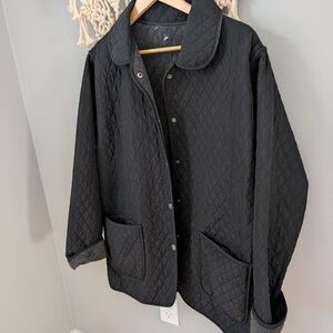 Vintage Penmans Womens Black Quilted Oversized Jacket Large